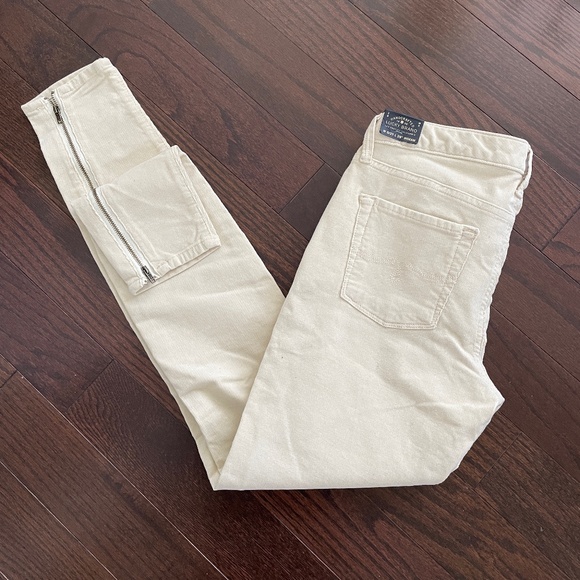 3 for $30 | Lucky Brand Lolita Skinny Ankle Corduroy in Cream - Picture 1 of 6